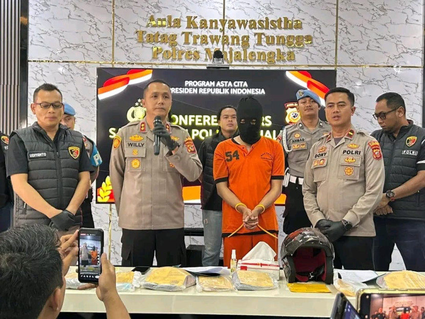 Pelaku berinisial G (24) ditangkap Tim Resmob Satreskrim Polres Majalengka di wilayah Kecamatan Maja pada Senin (20/10) sekitar pukul 16.30 WIB. (Foto: Dok Eko Widiantoro)