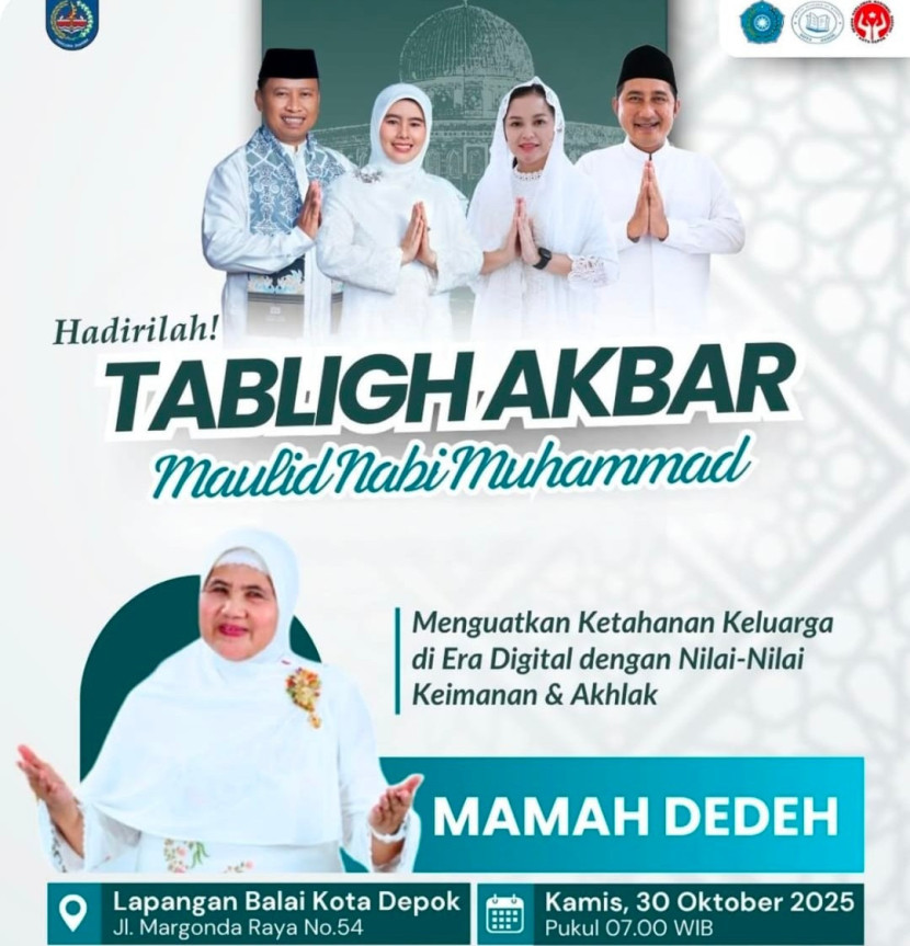 Flayer Tabligh Akbar Maulid Nabi Muhammad SAW bersama Mamah Dedeh. (Foto: Dok RUZKA INDONESIA)