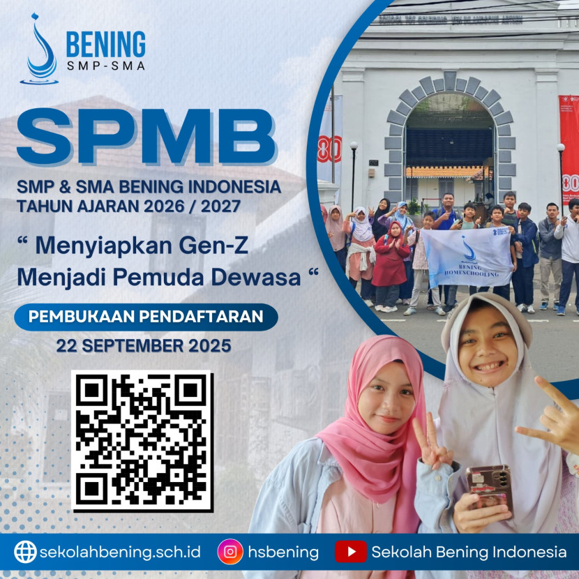 Flayer SPMB SMP-SMA Homeschooling Bening Tahun Ajaran (TA) 2026-2027. (Foto: Dok RUZKA INDONESIA)