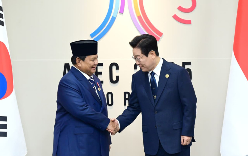 Presiden Korsel Lee Jae Myung dan Presiden RI Prabowo Subianto. Sumber: BPMI Setpres