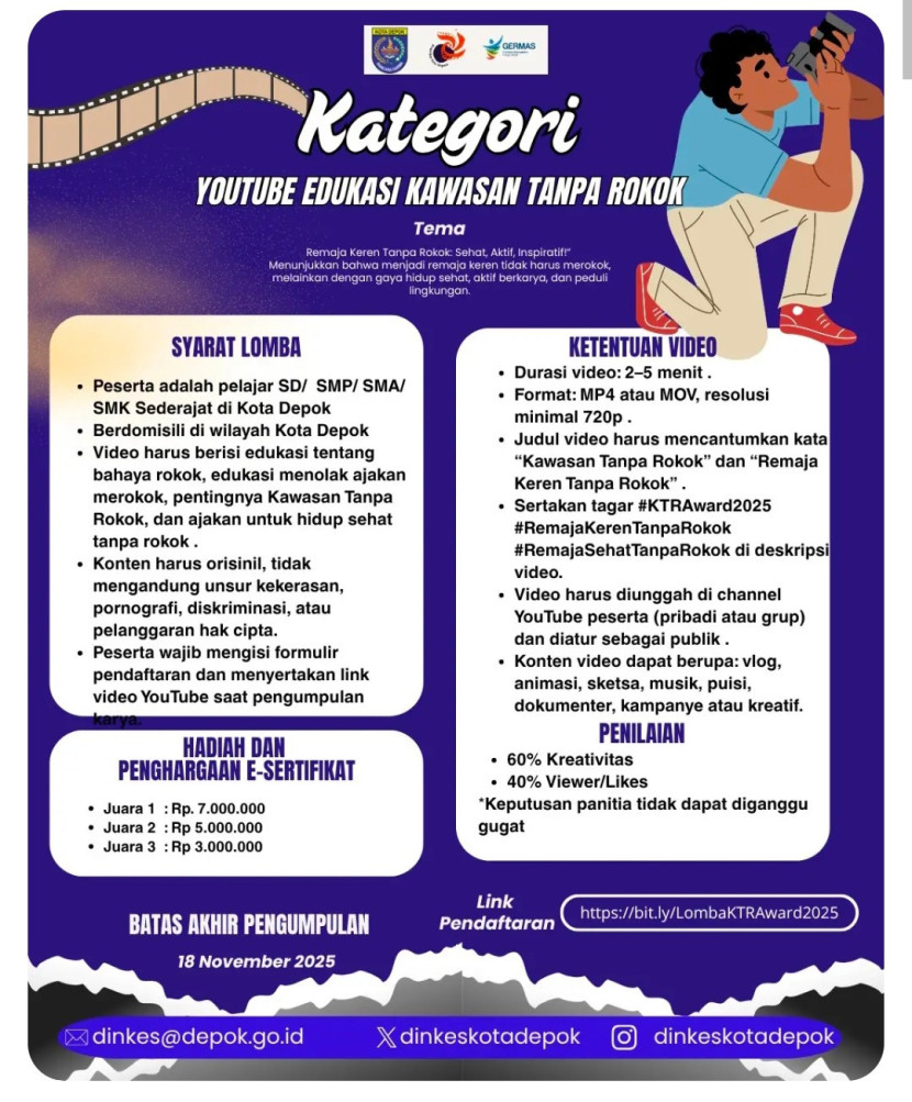 Flayer lomba Edukasi Remaja Keren Tanpa Rokok. (Foto: Dok RUZKA INDONESIA)