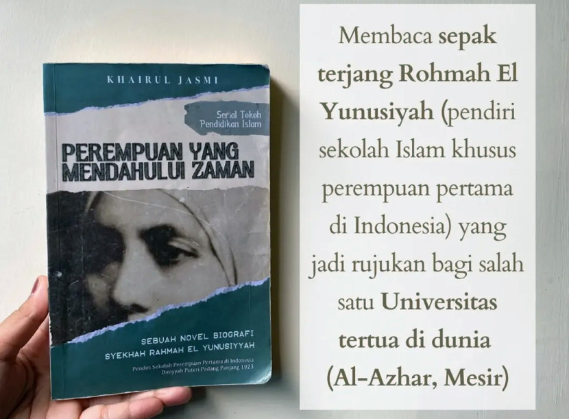 Novel biografi "Perempuan yang Mendahului Zaman". (FOTO: IG @jasmi-khairul)