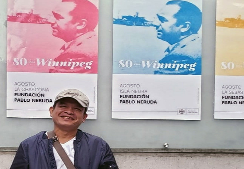 Penyair Afnan Malay saat berada di Chili. (FOTO FB @Afnan Malay)