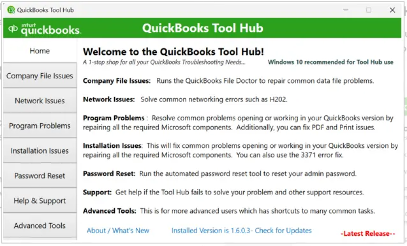 QuickBooks Tool Hub can be useful when Desktop software