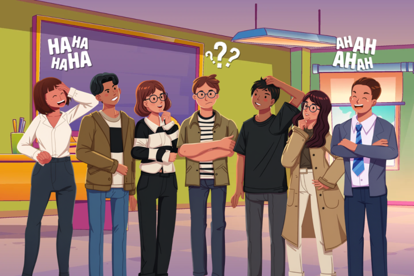 Ilustrasi perbedaan pemahaman terhadap humor. Sumber: Dokumen pribadi, 2026.