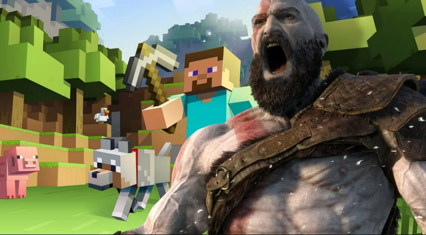 Pemain Minecraft kini bisa menjelma menjadi Kratos dari game God of War. Foto: Gamerant
