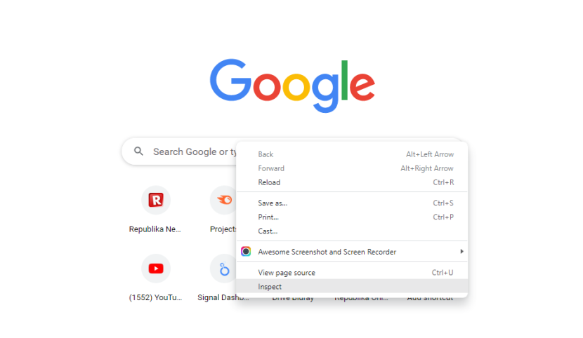 Browser Google Chrome. Cara mengakses Developer Tools. Foto: Tangkapan layar