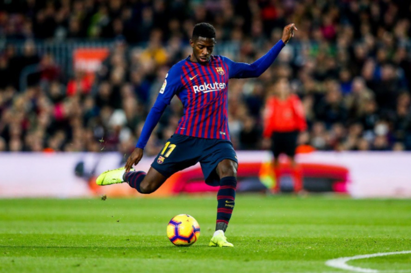 Sejumlah pihak berharap winger Ousmane Dembele bertahan di Barcelona. (Twitter/@FCBarcelona)