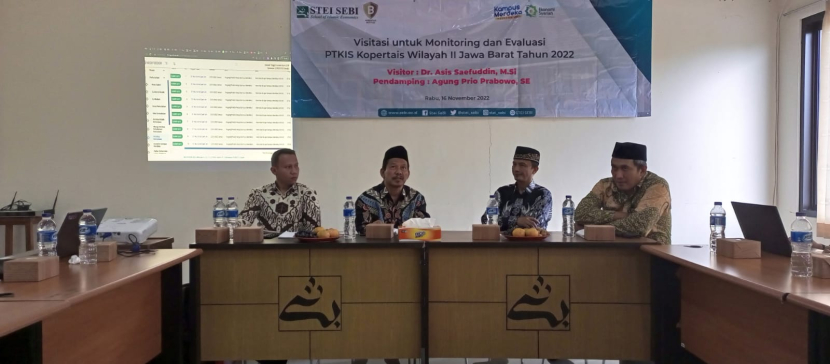 STEI SEBI Depok menerima kunjungan kegiatan monitoring dan evaluasi dari Koordinator Perguruan Tinggi Agama Islam Swasta (Kopertais) Wilayah II Jawa Barat, Rabu (16/11/2022).  (Foto-foto: Dok STEI SEBI)