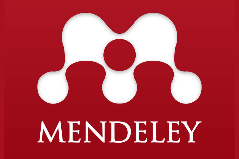 Logo aplikasi Mendeley.