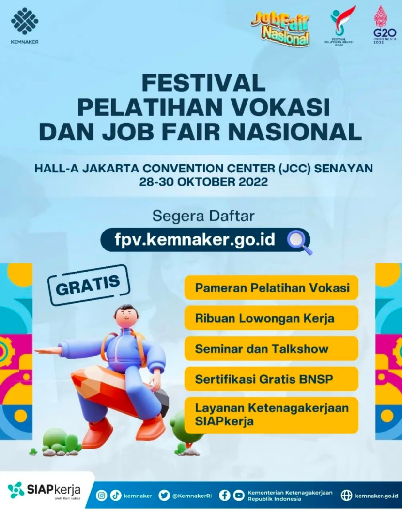 Job Fair Nasional dan Festival Pelatihan Vokasi. 