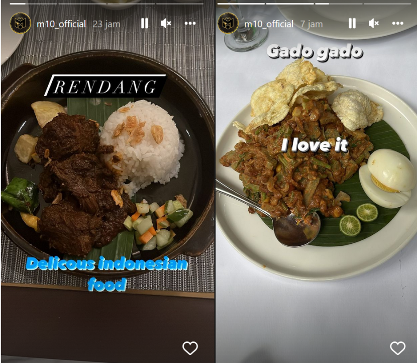 Rendang dan gado-gado, kuliner Indonesia yang disukai Mesut Ozil.