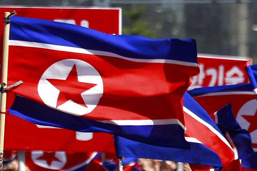Bendera Korea Utara (Korut) (AP Photo/Cha Song Ho)