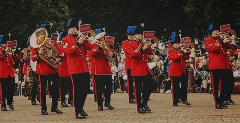 Salah satu penampilan band militer Inggris, Nottinghamshire Band of the Royal Engineers. (Dok. Kedubes Inggris di Jakarta)