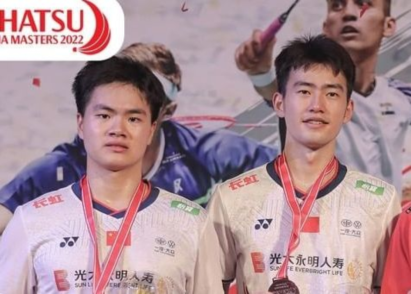 Cina hanya meloloskan satu wakilnya di babak final Japan Open 2022 melalui pasangan ganda putra, Liang Wei Keng/Wang Chang. (sumber: Twitter Badminton Ina)