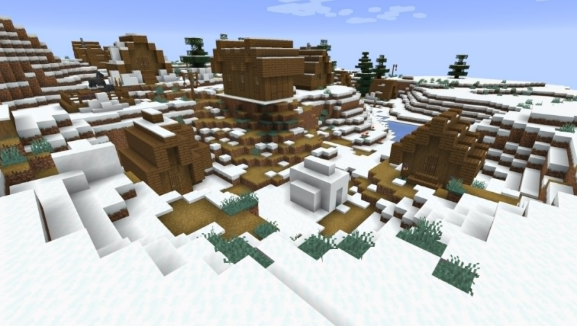 Snowy Village. Salah satu Minecraft seed akan membawa pemain lebih dekat dengan Snowy Villagw. Foto: Minecraft Seed HQ