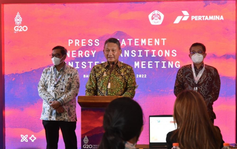 Menteri ESDM, Arifin Tasrif, dalam keterangan pers, usai penutupan Rapat Menteri Transisi Energi (ETMM) G20 Presidensi G20 di Nusa Dua Bali, pada Jumat (2/9/2022). (Foto: Kementerian ESDM)