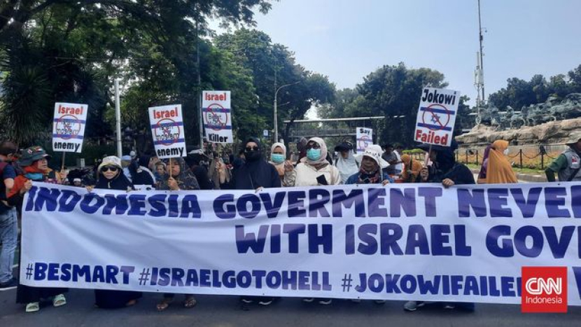 demontrasi anti Israel di Jakarta.