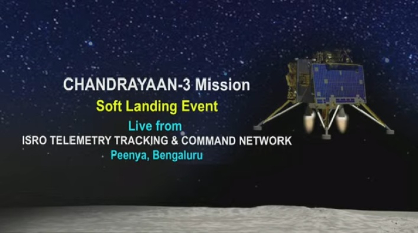 Saksikan siaran langsung Chandrayaan 3 India di permukaan bulan. Gambar: Yuotube ISRO