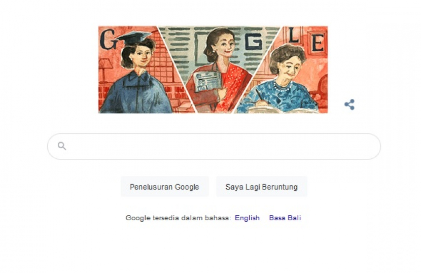 Siti Latifah Herawati Diah. Jurnalis legendaris Indonesia, Siti Latifah Herawati Diah muncul sebagai Google Doodle, Ahad (3/4/2022). Foto: tangkapan layar.