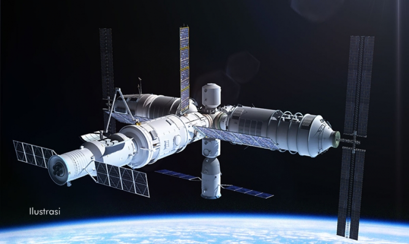 Ilustrasi stasiun luar angkasa China.