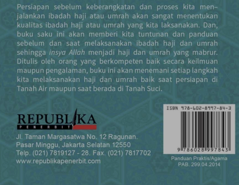 Tangkapan layar sampul belakang buku yang berisi barcode. (ilustrasi)