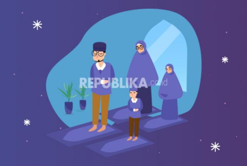  Ilustrasi sholat berjamaah. Niat Sholat Dhuha Dilengkapi Doa Arab, Latin dan Terjemahan. Foto: Republika