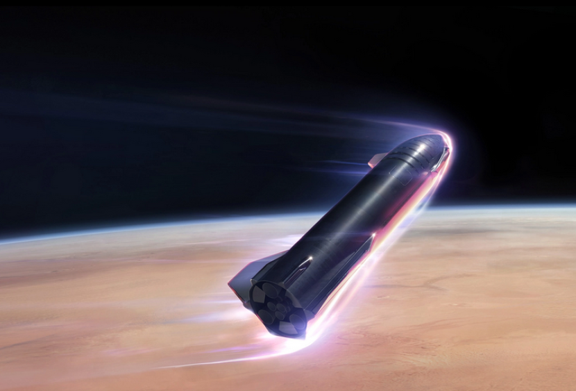 Ilustrasi Starship SpaceX dalam misi ke bulan. Gambar: SpaceX