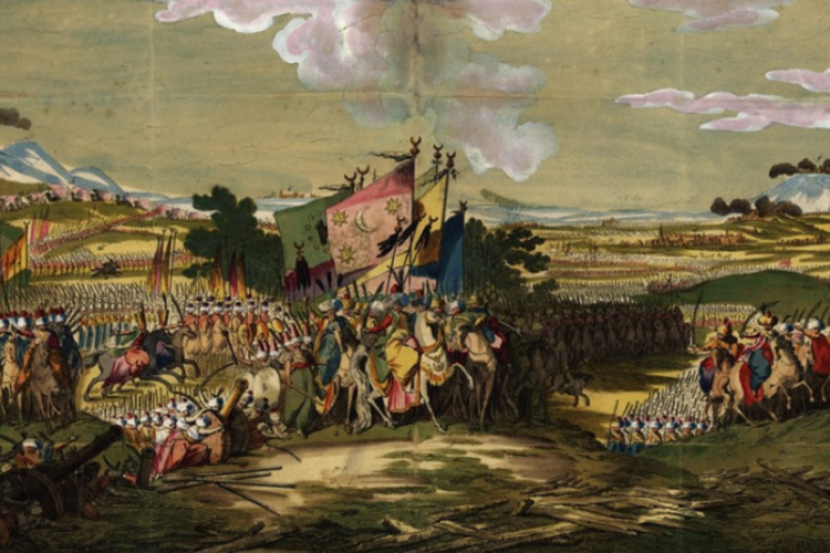 Gambar (digambar pada tahun 1795) menunjukkan Pasukan Ottoman mundur ke Caransebes.
