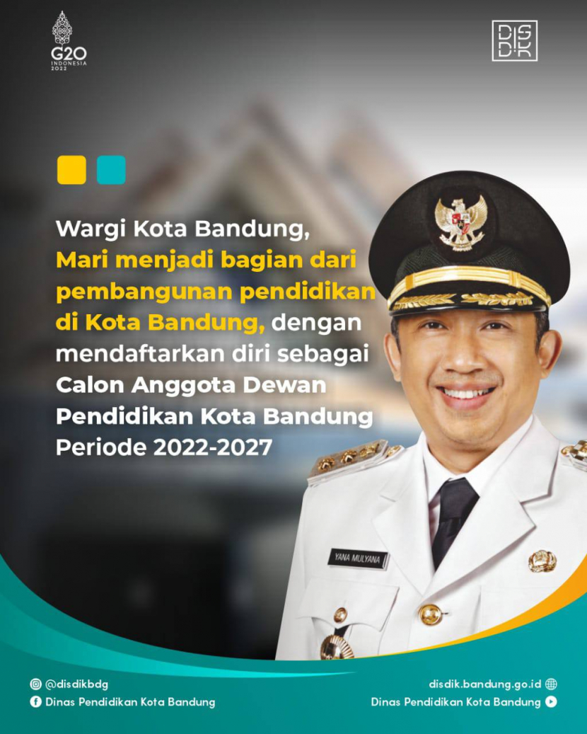 Pendaftaran Anggota Dewan Pendidikan Kota Bandung Dibuka