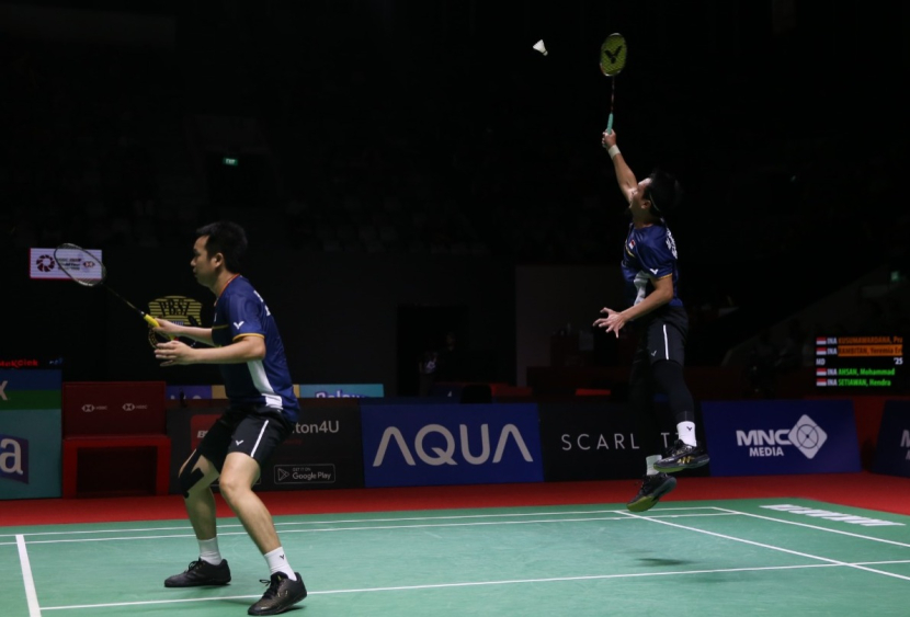 Pasangan senior Hendra Setiawan/Mohammad Ahsan mengalahkan pasangan Amerika Serikat di babak pertama Canada Open 2023.