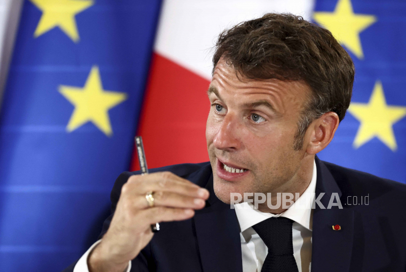 Presiden Prancis Emmanuel Macron (AP Photo/Stephanie Lecocq/Republika.co.id)