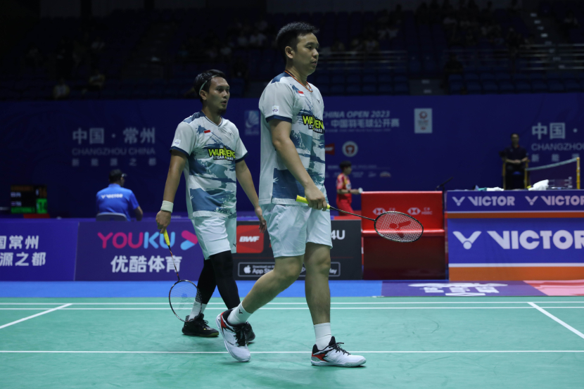 Pasangan ganda putra Indonesia, Hendra Setiawan/Mohammad Ahsan mengaku sudah berusaha melawan<a href=