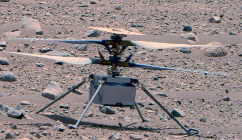 Helikopter Ingenuity Mars milik NASA, difoto oleh penjelajah Perseverance milik NASA pada 16 April 2023. Gambar: NASA/JPL-Caltech/ASU/MSSS