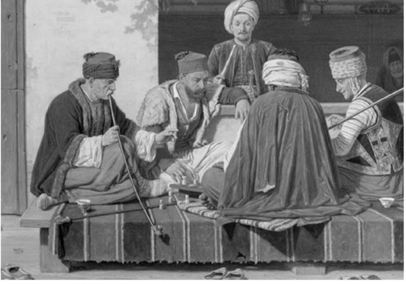 Masyarakat Turki menikmati kopi pada masa lalu (ilustrasi)