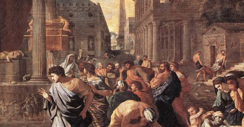 Lukisan wabah menyeranh Athena di masa Perang Peloponesia. (Public Domain) 
