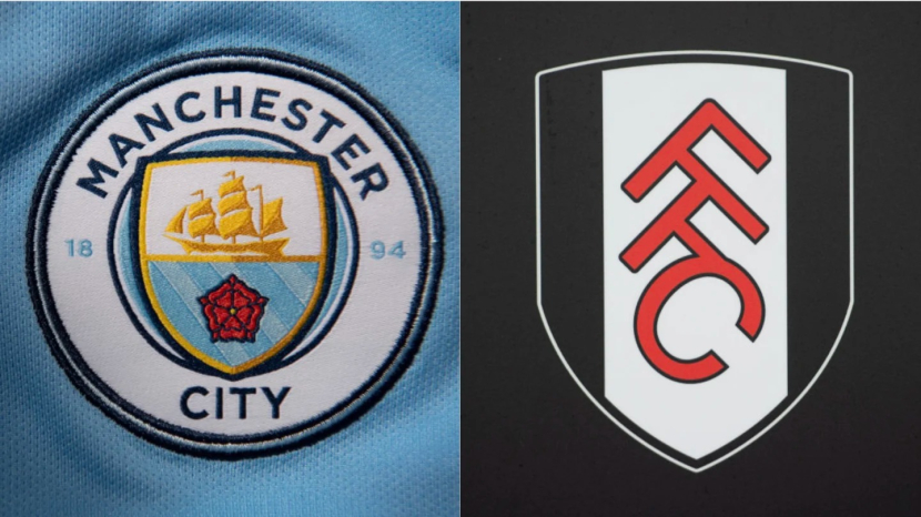 Logo Manchester City (kiri), Fulham (kanan). Foto: 90min.com