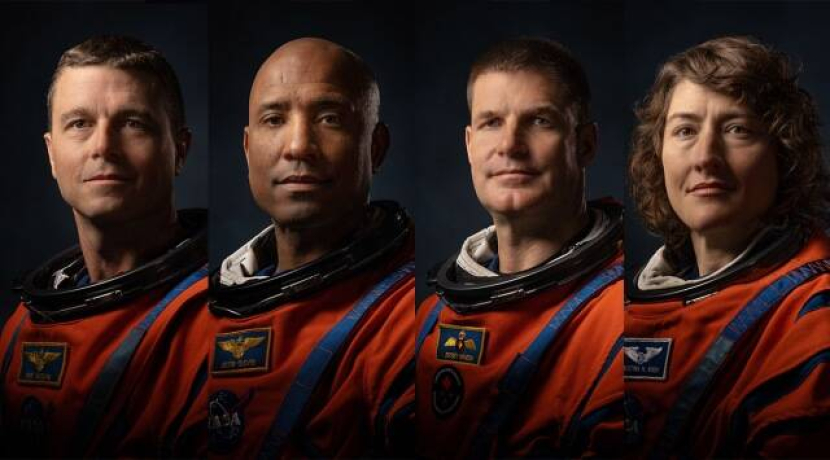 Kiri ke kanan Reid Wiseman, pilot Victor Glover, Jeremy Hansen dan Christina Koch. (NASA)