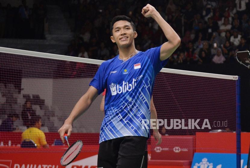 Jonatan Christie ditunggu kiprahnya di Jerman Terbuka 2022. (Foto: Edwin Dwi Putranto/Republika)