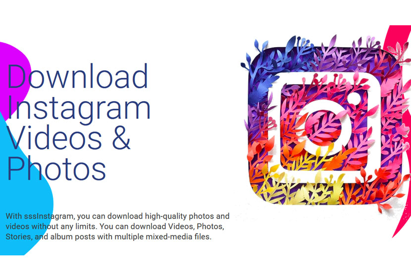 Downloader foto dan video IG, SssInstagram.