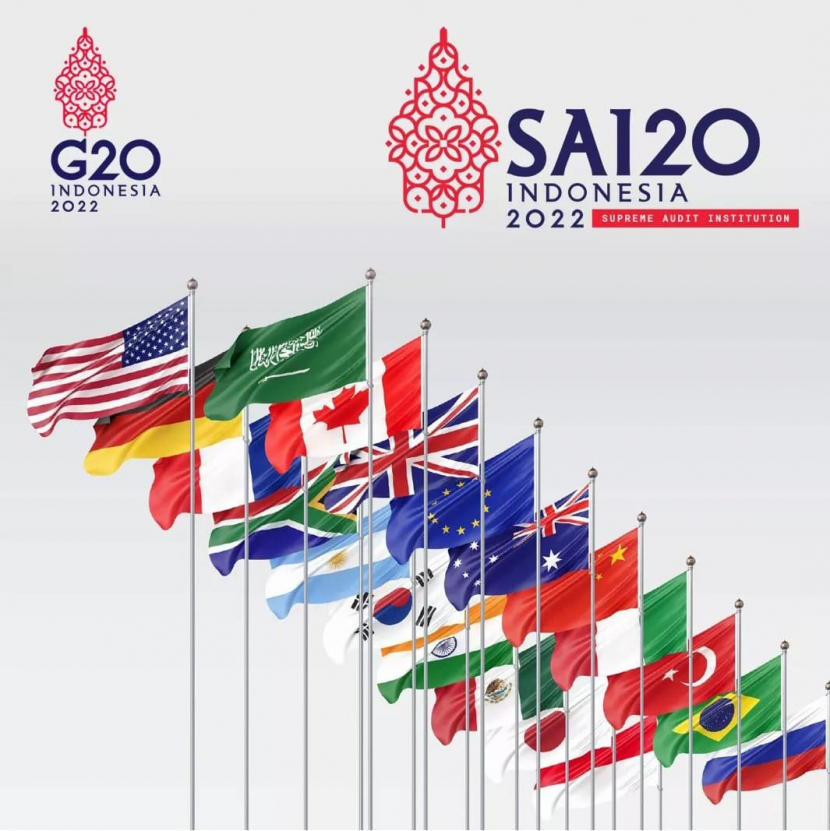 Poster SAI20 Indonesia yang mendukung Presidensi Indonesia 2022 (Humas Badan Pemeriksa Keuangan/BPK)