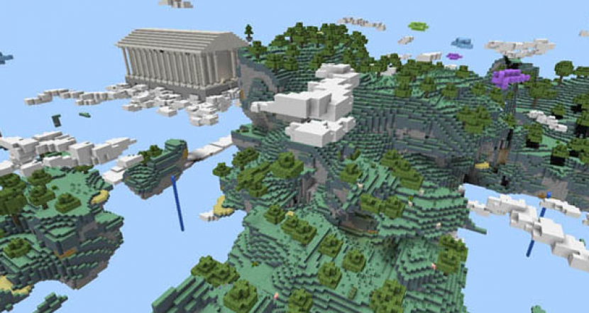 Minecraft mods The Aether. Minecraft mods genre Alternate dimension, sky/heavenly dimension. Foto: mcpedl