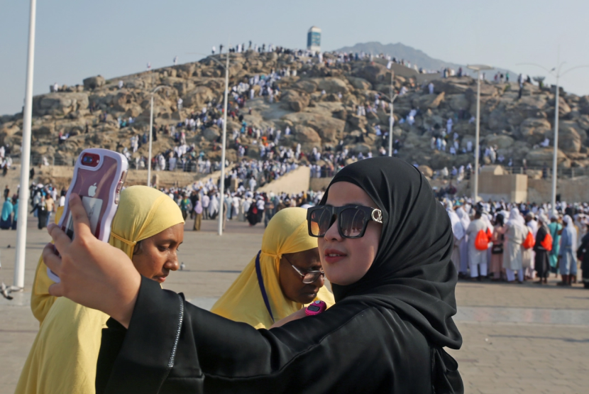 Jamaah haji perempuan di Arab Saudi.