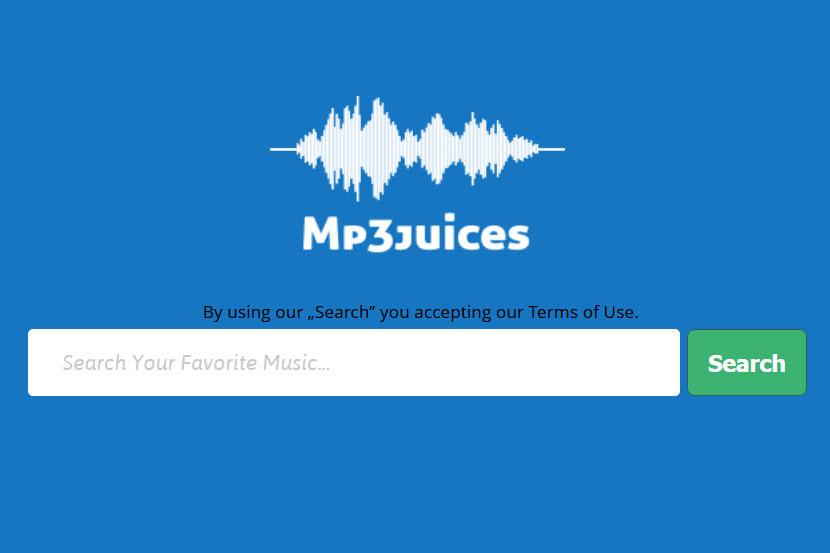 Halaman situs MP3Juices. 