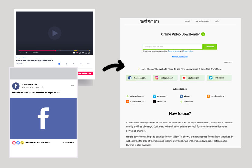 Savefrom.net, Facebook and Youtube video downloader/converter