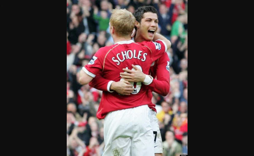 Cristiano Ronaldo dan Paul Scholes. (Twitter/@TheCristianoFan)