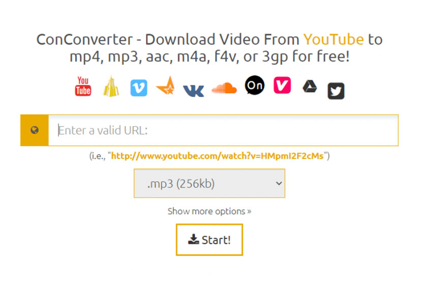 Downloader dan converter Youtube ke MP3 MP4, situs Conconverter. Ilustrasi