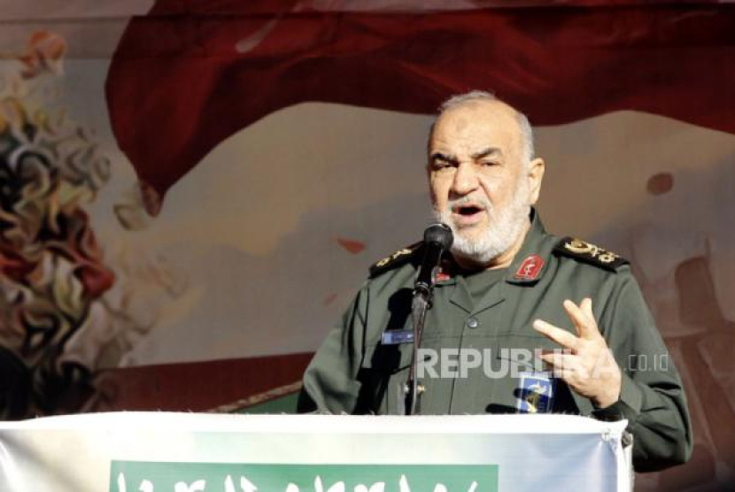 Komandan Garda Revolusi Iran, Hossein Salami (dok. EPA-EFE/ABEDIN TAHERKENAREH)
