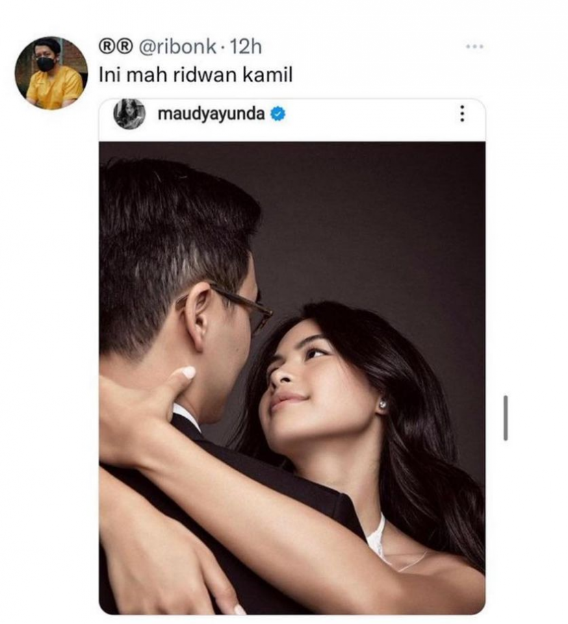 Maudy Ayunda berfoto bersama suami yang disebut Netizen mirip Ridwan Kamil/Instagram Ridwan Kamil