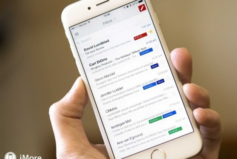 Tampilan Gmail di iOS. Foto: Imore